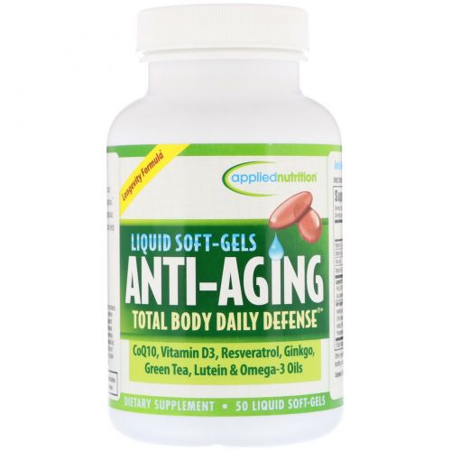 appliednutrition, Anti Aging Total Body Daily Defense, 50 Liquid Soft-Gels