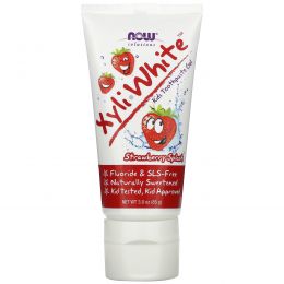 Now Foods, Детский зубной гель XyliWhite, без фтора, клубничный вкус, 3.0 унций (85 г)