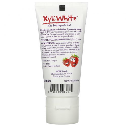 Now Foods, Детский зубной гель XyliWhite, без фтора, клубничный вкус, 3.0 унций (85 г)