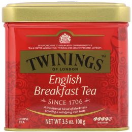 Twinings, Классический, листовой чай «Английский завтрак», 3.53 унций (100 г)