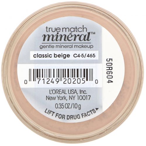 L'Oreal, Минеральная тональная основа True Match Mineral Foundation, оттенок C4-5/465 «Классический бежевый», 10 г