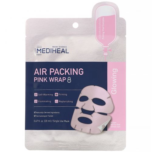 Mediheal, Air Packing, Pink Wrap Mask, 1 Sheet, 0.67 fl oz (20 ml)