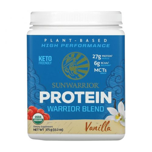 Sunwarrior, Warrior Blend, Plant-Based Organic Protein, Vanilla, 13.2 oz (375 g)