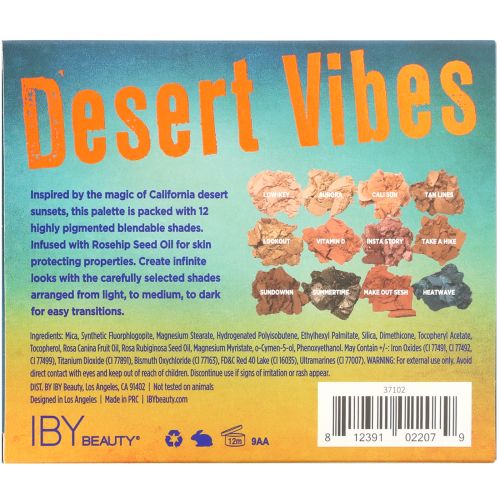 IBY Beauty, Eye Shadow Palette, Desert Vibes, 0.42 oz (12 g)