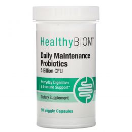 HealthyBiom, Daily Maintenance Probiotics, 5 Billion CFUs, 90 Veggie Capsules