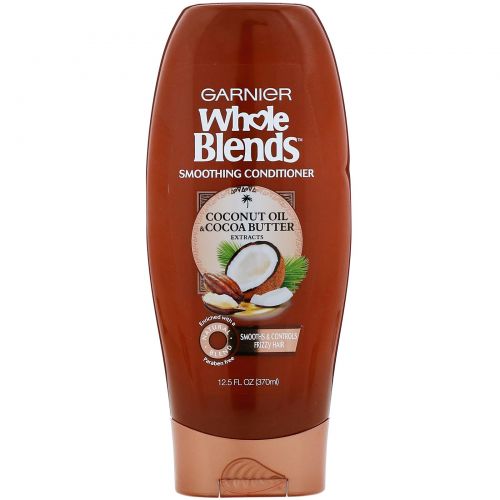 Garnier, Разглаживающий кондиционер Whole Blends, «Масла кокоса и какао», 370 мл