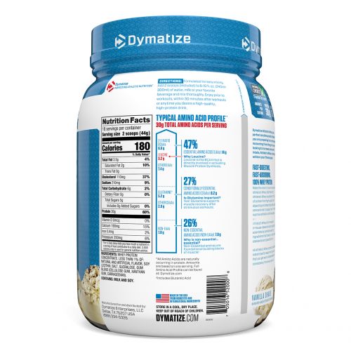 Dymatize Nutrition, Athlete’s Whey, молочная сыворотка, ванильный шейк, 792 г