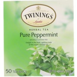 Twinings, Травяной чай, чистая перечная мята, без кофеина, 50 чайных пакетиков, 100 г