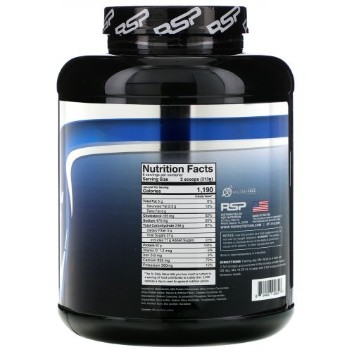 RSP Nutrition, TrueGain Premium Mass Gainer, Vanilla, 6 lbs (2.6 kg)