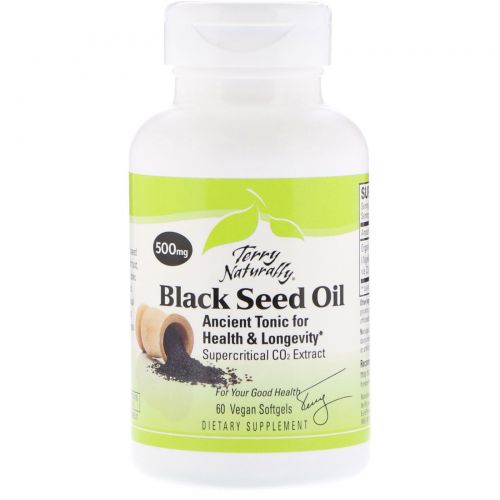 EuroPharma, Terry Naturally, Black Seed Oil, 500 mg , 60 Vegan Softgels