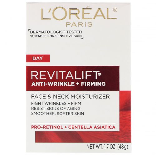 L'Oreal, Revitalift Anti-Wrinkle + Firming, увлажняющее средство для лица и шеи, 48 г