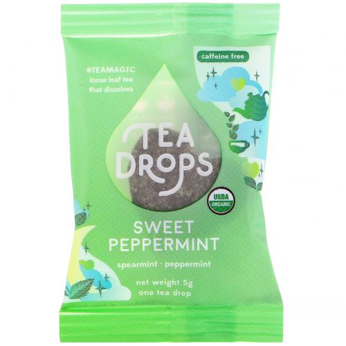 Tea Drops, Sweet Peppermint, Caffeine Free, 1.8 oz