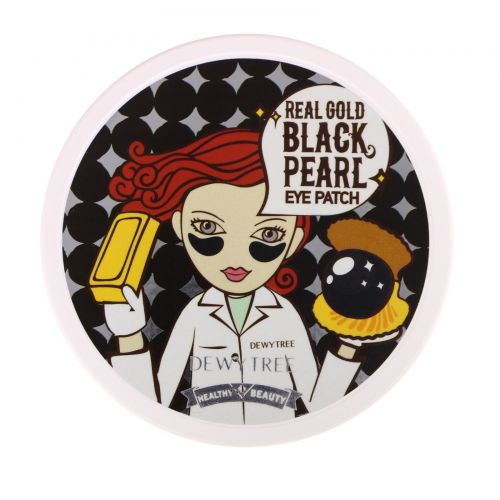 Dewytree, Real Gold Black Pearl Eye Patch, 60 Patches, 90 g