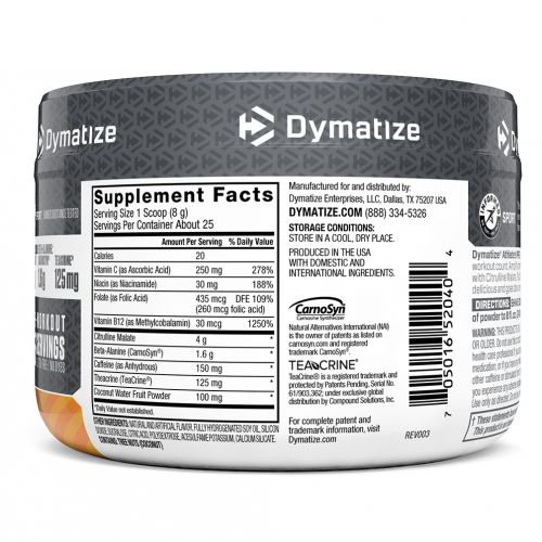 Dymatize Nutrition, Athlete's Pre, предтренировочная добавка, апельсин-ананас, 200 г