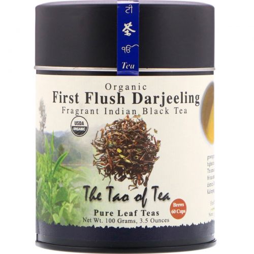 The Tao of Tea, 100% органический Ароматный Индийский черный чай, первого сбора, Даржилинг 3.5 унции (100 г)