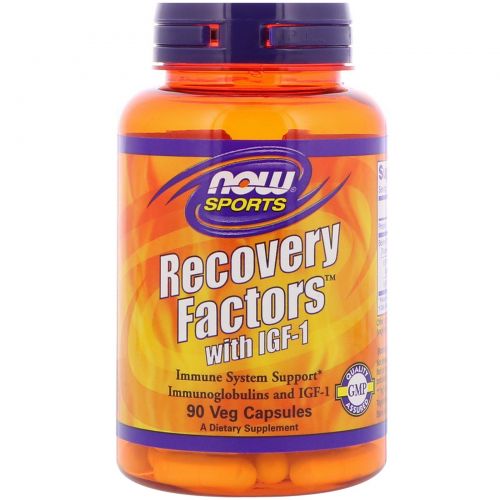 Now Foods, Recovery Factors с ИФР-1 для спортсменов, 90 растительных капсул