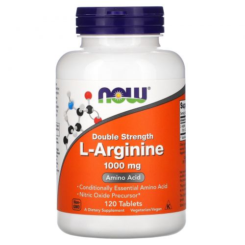 Now Foods, L-аргинин, 1000 мг, 120 таблеток
