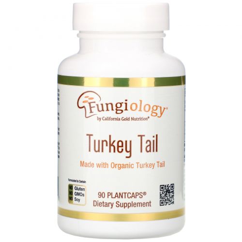 California Gold Nutrition, Fungiology, Full-Spectrum Turkey Tail, 90 Planetcaps