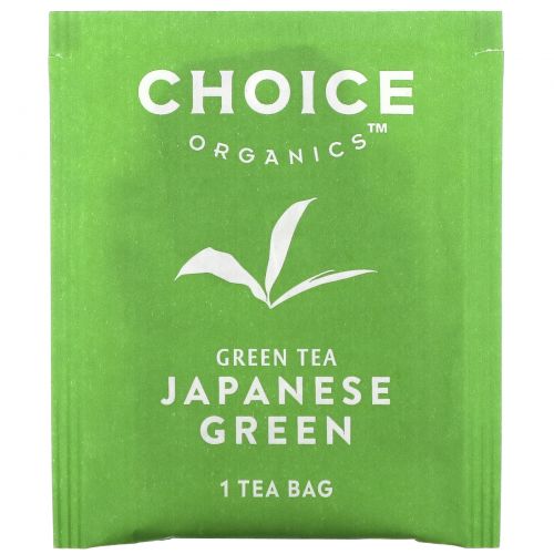 Choice Organic Teas, Органический, зеленый чай, премиальный японский зеленый, 16 чайных пакетиков, 1,1 унции (32 г)