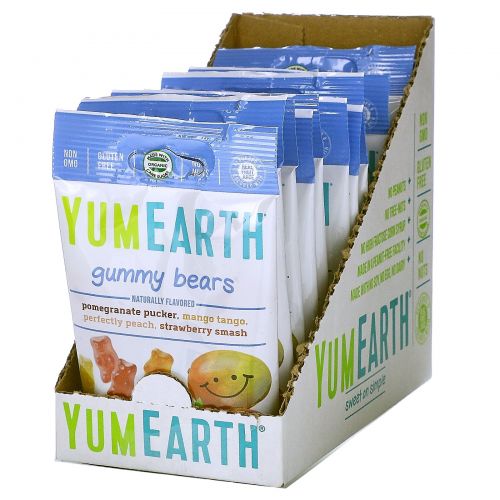 YumEarth, Натуральные Мишки Гамми, 12 упаковок, по 2.5 унции (71 г) каждый