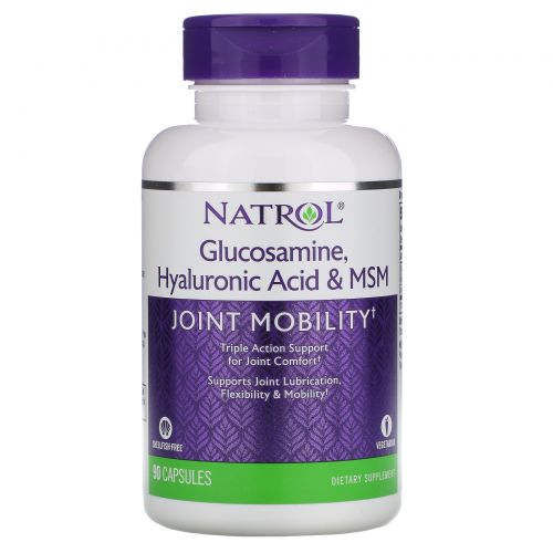 Natrol, Комплекс «Гиалуроновая кислота MСM и глюкозамин», 90 капсул