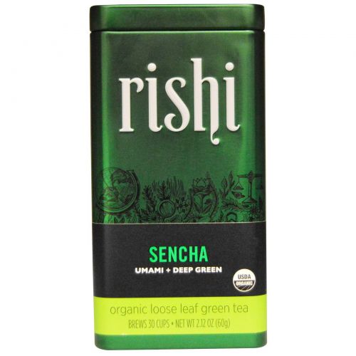 Rishi Tea, Органический зеленый листовой чай, cэнтя, 2,12 унции (60 г)