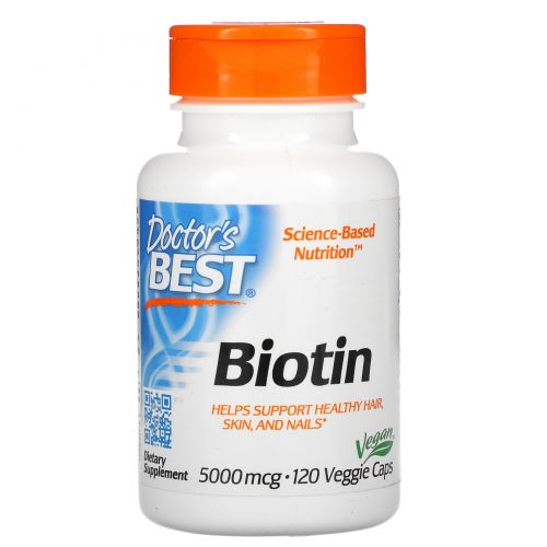 Doctor's Best, Best Biotin, 5000 mcg, 120 Veggie Caps