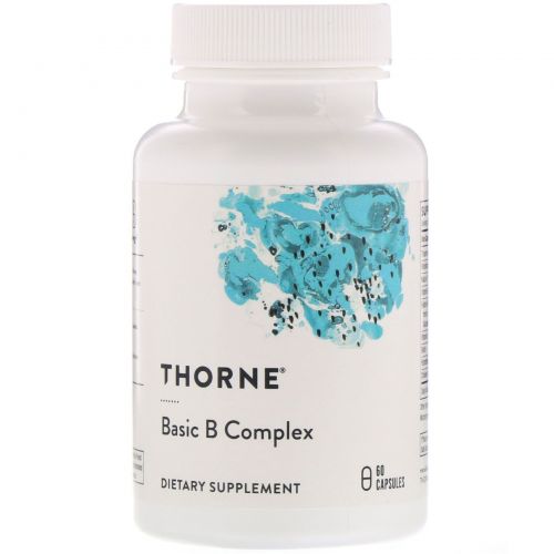 Thorne Research, Комплекс основных витаминов группы B, 60 вегетарианских капсул