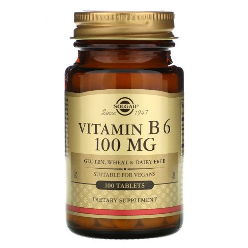 Solgar, Vitamin B6, 100mg, 100 Tablets