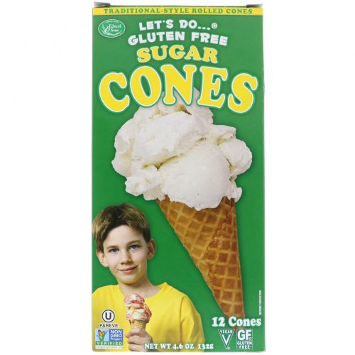 Edward & Sons, Let's Do Organic, Gluten Free Sugar Cones, 12 Cones, 4.6 oz (132 g)