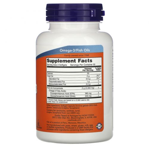 Now Foods, Molecularly Distilled Omega-3, 100 Softgels