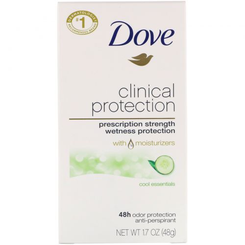 Dove, Clinical Protection, дезодорант-антиперспирант, «Прохлада», 48 г (1,7 унции)