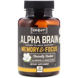 Onnit, Alpha Brain, Memory and Focus, 30 Capsules