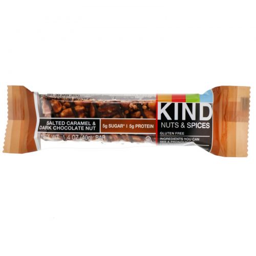 KIND Bars, Nuts & Spices, Salted Caramel & Dark Chocolate Nut, 12 Bars, 1.4 oz (40 g) Each