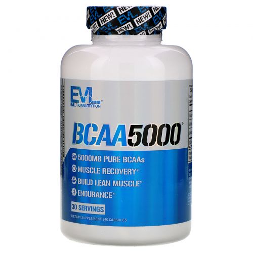 EVLution Nutrition, BCAA 5000, 240 Капсул