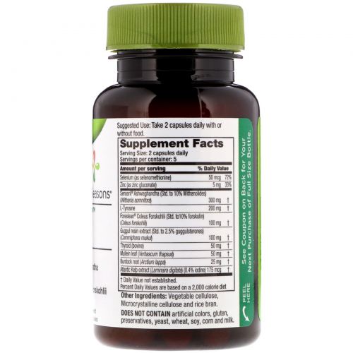 LifeSeasons, Thyro-T Thyroid Support, 10 Vegetarian Capsules