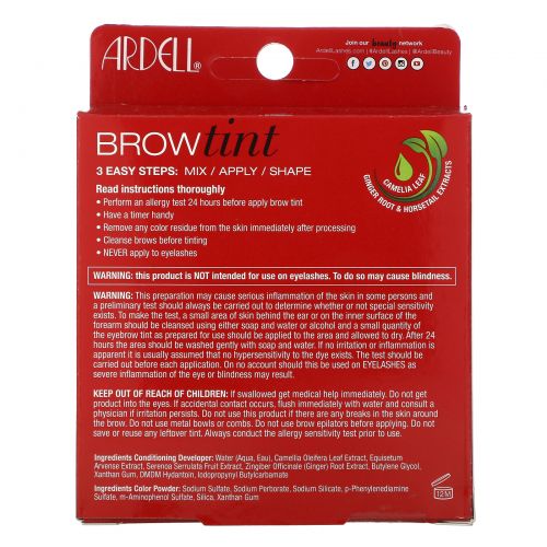 Ardell, Brow Tint, Light Brown, 5 Piece Set