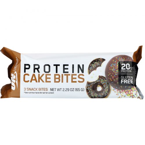 Optimum Nutrition, Protein Cake Bites, Chocolate Frosted Donut, 9 Bars, 2.29 oz (65 g) Each