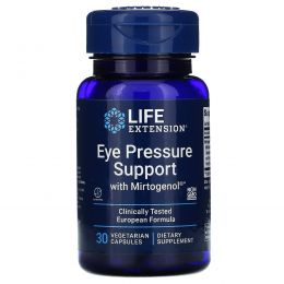 Life Extension, Препарат для нормализации глазного давления с миртогенолом, 30 растительных капсул