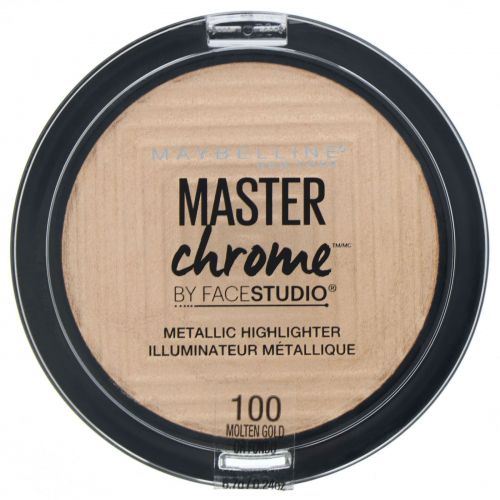 Maybelline, Master Chrome, хайлайтер с металлическим блеском, оттенок Molten Gold 100, 6,7 г