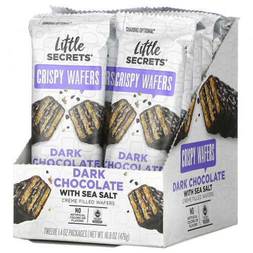 Little Secrets, Dark Chocolate Crispy Wafer, Sea Salt, 12 Pack, 1.4 oz (40 g) Each