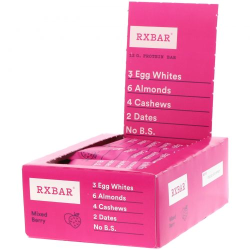 RXBAR, Protein Bars, Mixed Berry, 12 Bars, 1.83 oz (52 g) Each