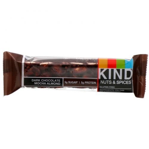 KIND Bars, "Орехи со специями", с темным шоколадом, мокко и миндалем, 12 батончиков по 1.4 унций (40 г)