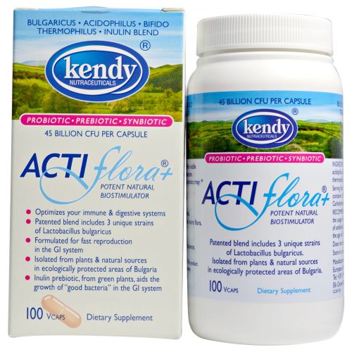 Kendy USA, Мощный Натуральный Биостимулятор Actiflora+, 100 Капсул