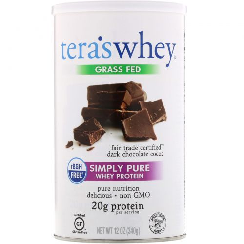 Tera's Whey, Сывороточный протеин без гормонов роста, с этически покупаемым темным шоколадом, 12 унций (340 г)
