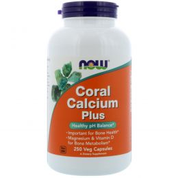 Now Foods, Coral Calcium Plus, 250 вегетарианских капсул