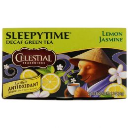 Celestial Seasonings, Sleepytime зеленый чай, лимон и жасмин, без кофеина, 20 чайных пакетиков, 31 г