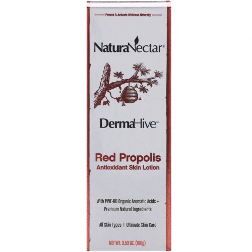 NaturaNectar, DermaHive, Red Propolis Antioxidant Skin Lotion, 3.53 oz (100 g)