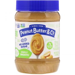 Peanut Butter & Co., Simply Smooth, арахисовая паста, без добавления сахара, 454 г