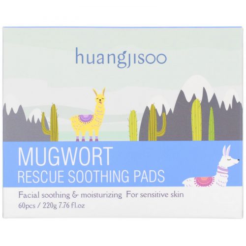 Huangjisoo, Mugwort, Rescue Soothing Pads, 60 Pads, 7.76 fl oz (220 g)